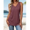 image:imageATHMILE Women Summer V Neck Tank Top Sleeveless Spring Tee Beach Vacation TopsBurgundy