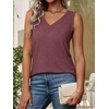 image:imageATHMILE Women Summer V Neck Tank Top Sleeveless Spring Tee Beach Vacation TopsBurgundy