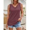 image:imageATHMILE Women Summer V Neck Tank Top Sleeveless Spring Tee Beach Vacation TopsBurgundy