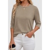 image:imageATHMILE Womens 34 Length Sleeve Womens Tops Basic Tees  Summer OutfitsEarly Fall FashionSpring TunicDressy Casual Blouses TrendyApricot