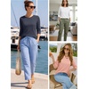 image:imageATHMILE Womens 34 Length Sleeve Womens Tops Basic Tees  Summer OutfitsEarly Fall FashionSpring TunicDressy Casual Blouses TrendyApricot
