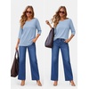 image:imageATHMILE Womens 34 Length Sleeve Womens Tops Basic Tees  Summer OutfitsEarly Fall FashionSpring TunicDressy Casual Blouses TrendyBlue