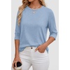 image:imageATHMILE Womens 34 Length Sleeve Womens Tops Basic Tees  Summer OutfitsEarly Fall FashionSpring TunicDressy Casual Blouses TrendyBlue