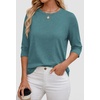 image:imageATHMILE Womens 34 Length Sleeve Womens Tops Basic Tees  Summer OutfitsEarly Fall FashionSpring TunicDressy Casual Blouses TrendyBlue Green