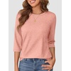 image:imageATHMILE Womens 34 Length Sleeve Womens Tops Basic Tees  Summer OutfitsEarly Fall FashionSpring TunicDressy Casual Blouses TrendyCoral
