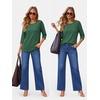 image:imageATHMILE Womens 34 Length Sleeve Womens Tops Basic Tees  Summer OutfitsEarly Fall FashionSpring TunicDressy Casual Blouses TrendyGreen