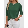 image:imageATHMILE Womens 34 Length Sleeve Womens Tops Basic Tees  Summer OutfitsEarly Fall FashionSpring TunicDressy Casual Blouses TrendyGreen