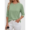 image:imageATHMILE Womens 34 Length Sleeve Womens Tops Basic Tees  Summer OutfitsEarly Fall FashionSpring TunicDressy Casual Blouses TrendyGrey Green