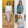 image:imageATHMILE Womens 34 Length Sleeve Womens Tops Basic Tees  Summer OutfitsEarly Fall FashionSpring TunicDressy Casual Blouses TrendyKhaki Stripe
