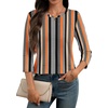 image:imageATHMILE Womens 34 Length Sleeve Womens Tops Basic Tees  Summer OutfitsEarly Fall FashionSpring TunicDressy Casual Blouses TrendyKhaki Stripe