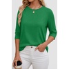 image:imageATHMILE Womens 34 Length Sleeve Womens Tops Basic Tees  Summer OutfitsEarly Fall FashionSpring TunicDressy Casual Blouses TrendyLucky Green