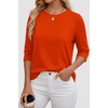 image:imageATHMILE Womens 34 Length Sleeve Womens Tops Basic Tees  Summer OutfitsEarly Fall FashionSpring TunicDressy Casual Blouses TrendyOrange