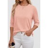 image:imageATHMILE Womens 34 Length Sleeve Womens Tops Basic Tees  Summer OutfitsEarly Fall FashionSpring TunicDressy Casual Blouses TrendyPink