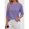 image:imageATHMILE Womens 34 Length Sleeve Womens Tops Basic Tees  Summer OutfitsEarly Fall FashionSpring TunicDressy Casual Blouses TrendyPurple