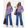 image:imageATHMILE Womens 34 Length Sleeve Womens Tops Basic Tees  Summer OutfitsEarly Fall FashionSpring TunicDressy Casual Blouses TrendyPurple
