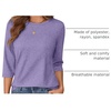 image:imageATHMILE Womens 34 Length Sleeve Womens Tops Basic Tees  Summer OutfitsEarly Fall FashionSpring TunicDressy Casual Blouses TrendyPurple