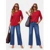image:imageATHMILE Womens 34 Length Sleeve Womens Tops Basic Tees  Summer OutfitsEarly Fall FashionSpring TunicDressy Casual Blouses TrendyRed
