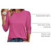 image:imageATHMILE Womens 34 Length Sleeve Womens Tops Basic Tees  Summer OutfitsEarly Fall FashionSpring TunicDressy Casual Blouses TrendyRose