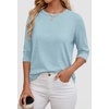 image:imageATHMILE Womens 34 Length Sleeve Womens Tops Basic Tees  Summer OutfitsEarly Fall FashionSpring TunicDressy Casual Blouses TrendySky Blue