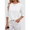 image:imageATHMILE Womens 34 Length Sleeve Womens Tops Basic Tees  Summer OutfitsEarly Fall FashionSpring TunicDressy Casual Blouses TrendyWhite