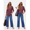 image:imageATHMILE Womens 34 Length Sleeve Womens Tops Basic Tees  Summer OutfitsEarly Fall FashionSpring TunicDressy Casual Blouses TrendyWine Red