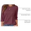 image:imageATHMILE Womens 34 Length Sleeve Womens Tops Basic Tees  Summer OutfitsEarly Fall FashionSpring TunicDressy Casual Blouses TrendyWine Red