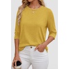 image:imageATHMILE Womens 34 Length Sleeve Womens Tops Basic Tees  Summer OutfitsEarly Fall FashionSpring TunicDressy Casual Blouses TrendyYellow