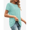 image:imageATHMILE Womens Basic T Shirt Crewneck Short Sleeve Summer Tops  Casual Tee Cute Teen Girl Work School Teachers Outfits Fashion Everyday WearAqua