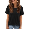 image:imageATHMILE Womens Basic T Shirt Crewneck Short Sleeve Summer Tops  Casual Tee Cute Teen Girl Work School Teachers Outfits Fashion Everyday WearBlack