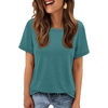 image:imageATHMILE Womens Basic T Shirt Crewneck Short Sleeve Summer Tops  Casual Tee Cute Teen Girl Work School Teachers Outfits Fashion Everyday WearBlue Geen