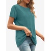 image:imageATHMILE Womens Basic T Shirt Crewneck Short Sleeve Summer Tops  Casual Tee Cute Teen Girl Work School Teachers Outfits Fashion Everyday WearBlue Geen