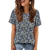 image:imageATHMILE Womens Basic T Shirt Crewneck Short Sleeve Summer Tops  Casual Tee Cute Teen Girl Work School Teachers Outfits Fashion Everyday WearBlueflower