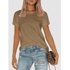 image:imageATHMILE Womens Basic T Shirt Crewneck Short Sleeve Summer Tops  Casual Tee Cute Teen Girl Work School Teachers Outfits Fashion Everyday WearCoffee