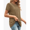 image:imageATHMILE Womens Basic T Shirt Crewneck Short Sleeve Summer Tops  Casual Tee Cute Teen Girl Work School Teachers Outfits Fashion Everyday WearCoffee