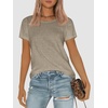 image:imageATHMILE Womens Basic T Shirt Crewneck Short Sleeve Summer Tops  Casual Tee Cute Teen Girl Work School Teachers Outfits Fashion Everyday WearCoffee Grey