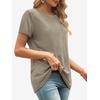 image:imageATHMILE Womens Basic T Shirt Crewneck Short Sleeve Summer Tops  Casual Tee Cute Teen Girl Work School Teachers Outfits Fashion Everyday WearCoffee Grey