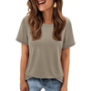 image:imageATHMILE Womens Basic T Shirt Crewneck Short Sleeve Summer Tops  Casual Tee Cute Teen Girl Work School Teachers Outfits Fashion Everyday WearCoffee Grey