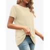 image:imageATHMILE Womens Basic T Shirt Crewneck Short Sleeve Summer Tops  Casual Tee Cute Teen Girl Work School Teachers Outfits Fashion Everyday WearCream