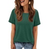 image:imageATHMILE Womens Basic T Shirt Crewneck Short Sleeve Summer Tops  Casual Tee Cute Teen Girl Work School Teachers Outfits Fashion Everyday WearDark Green