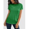 image:imageATHMILE Womens Basic T Shirt Crewneck Short Sleeve Summer Tops  Casual Tee Cute Teen Girl Work School Teachers Outfits Fashion Everyday WearGreen