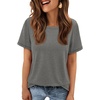 image:imageATHMILE Womens Basic T Shirt Crewneck Short Sleeve Summer Tops  Casual Tee Cute Teen Girl Work School Teachers Outfits Fashion Everyday WearGrey