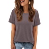 image:imageATHMILE Womens Basic T Shirt Crewneck Short Sleeve Summer Tops  Casual Tee Cute Teen Girl Work School Teachers Outfits Fashion Everyday WearGrey Purple