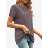image:imageATHMILE Womens Basic T Shirt Crewneck Short Sleeve Summer Tops  Casual Tee Cute Teen Girl Work School Teachers Outfits Fashion Everyday WearGrey Purple