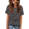 image:imageATHMILE Womens Basic T Shirt Crewneck Short Sleeve Summer Tops  Casual Tee Cute Teen Girl Work School Teachers Outfits Fashion Everyday WearGreyleopard