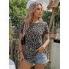 image:imageATHMILE Womens Basic T Shirt Crewneck Short Sleeve Summer Tops  Casual Tee Cute Teen Girl Work School Teachers Outfits Fashion Everyday WearGreyleopard