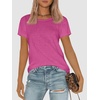 image:imageATHMILE Womens Basic T Shirt Crewneck Short Sleeve Summer Tops  Casual Tee Cute Teen Girl Work School Teachers Outfits Fashion Everyday WearHot Pink