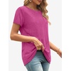 image:imageATHMILE Womens Basic T Shirt Crewneck Short Sleeve Summer Tops  Casual Tee Cute Teen Girl Work School Teachers Outfits Fashion Everyday WearHot Pink
