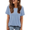 image:imageATHMILE Womens Basic T Shirt Crewneck Short Sleeve Summer Tops  Casual Tee Cute Teen Girl Work School Teachers Outfits Fashion Everyday WearIce Blue