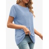 image:imageATHMILE Womens Basic T Shirt Crewneck Short Sleeve Summer Tops  Casual Tee Cute Teen Girl Work School Teachers Outfits Fashion Everyday WearIce Blue