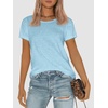 image:imageATHMILE Womens Basic T Shirt Crewneck Short Sleeve Summer Tops  Casual Tee Cute Teen Girl Work School Teachers Outfits Fashion Everyday WearLight Blue